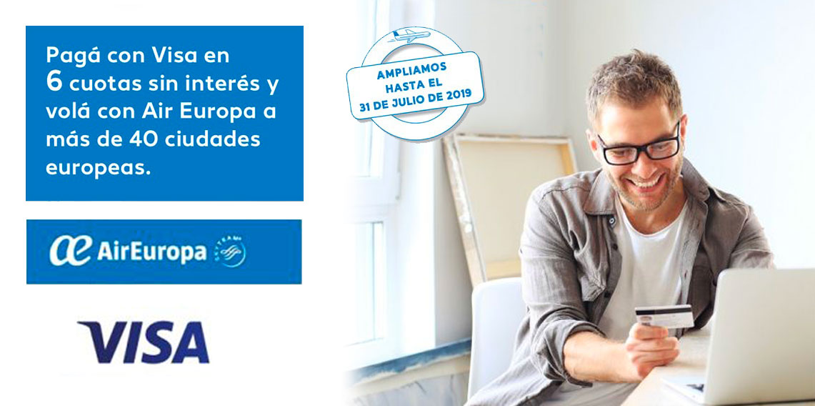 Viajes AIR EUROPA 6 CUOTAS SIN INTERESES CON VISA